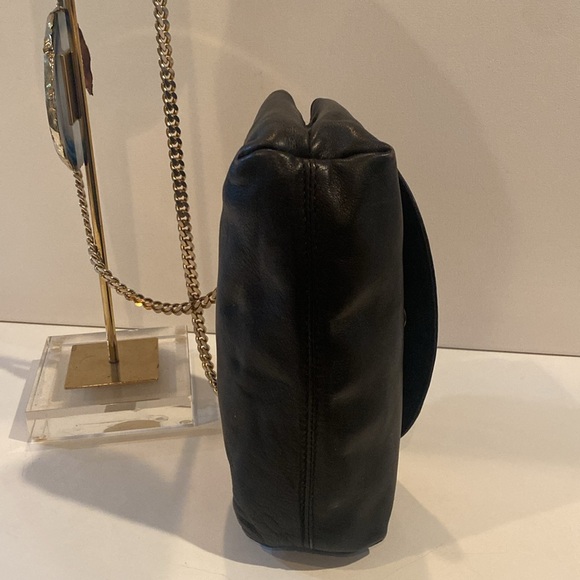 Paloma Picasso Vintage 80’s bag black leather crossbody bag w gold chain strap - Picture 8 of 12